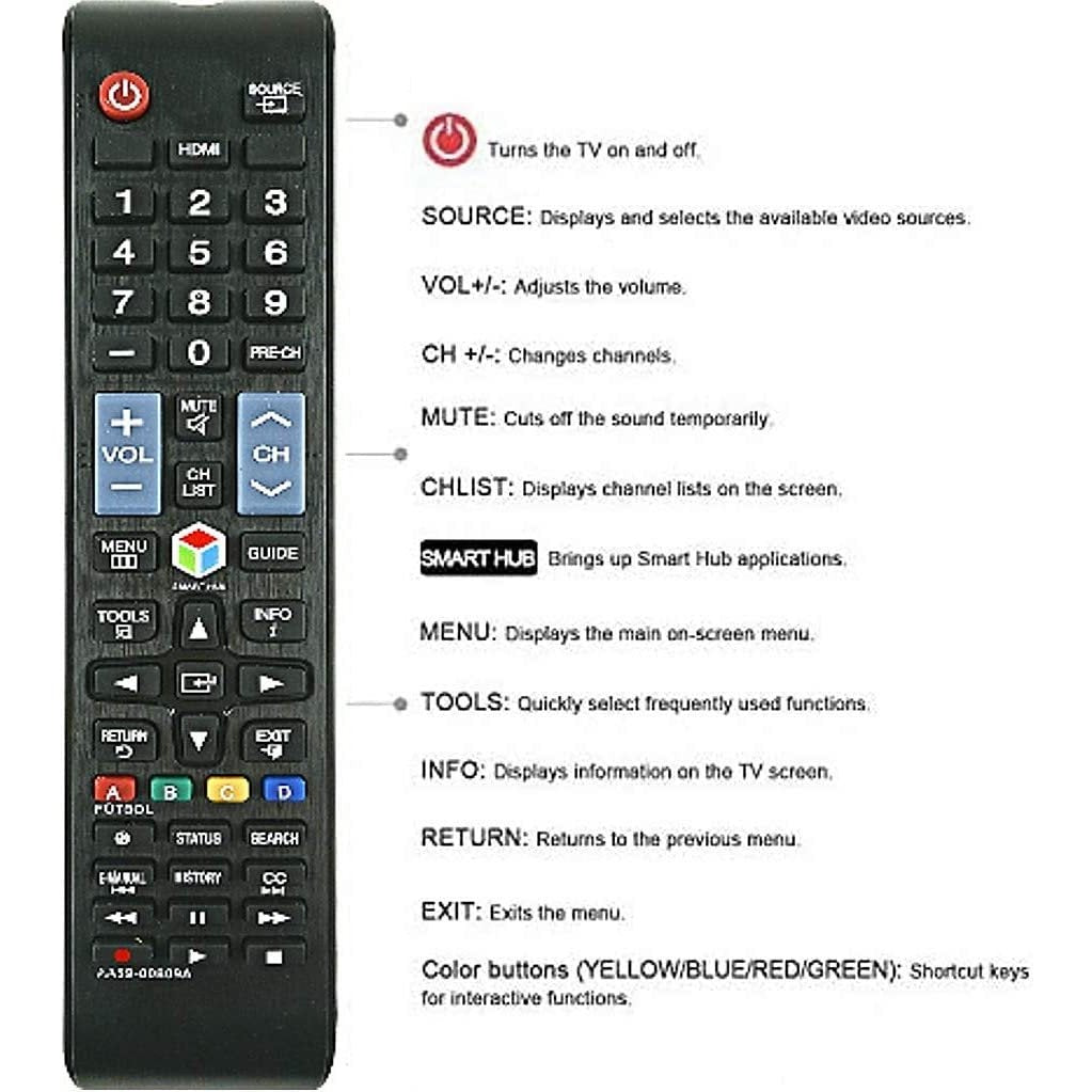 61x2MQXbHuL._AC_SL1025 Universal Remote Control for Samsung-TV-Remote All Samsung LCD LED HDTV Smart TVs Models, Easy to use