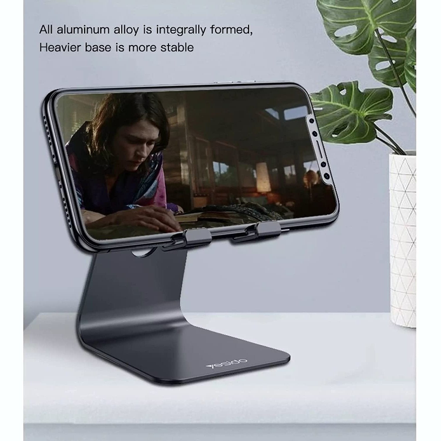 71XfwNKy7ES._AC_SL1500 Premium Quality Foldable Universal Desktop Holder Stand Aluminum Alloy Anti-Skid Mini Desktop Mount for Mobile Phones and 8" Tablet yesido c 96