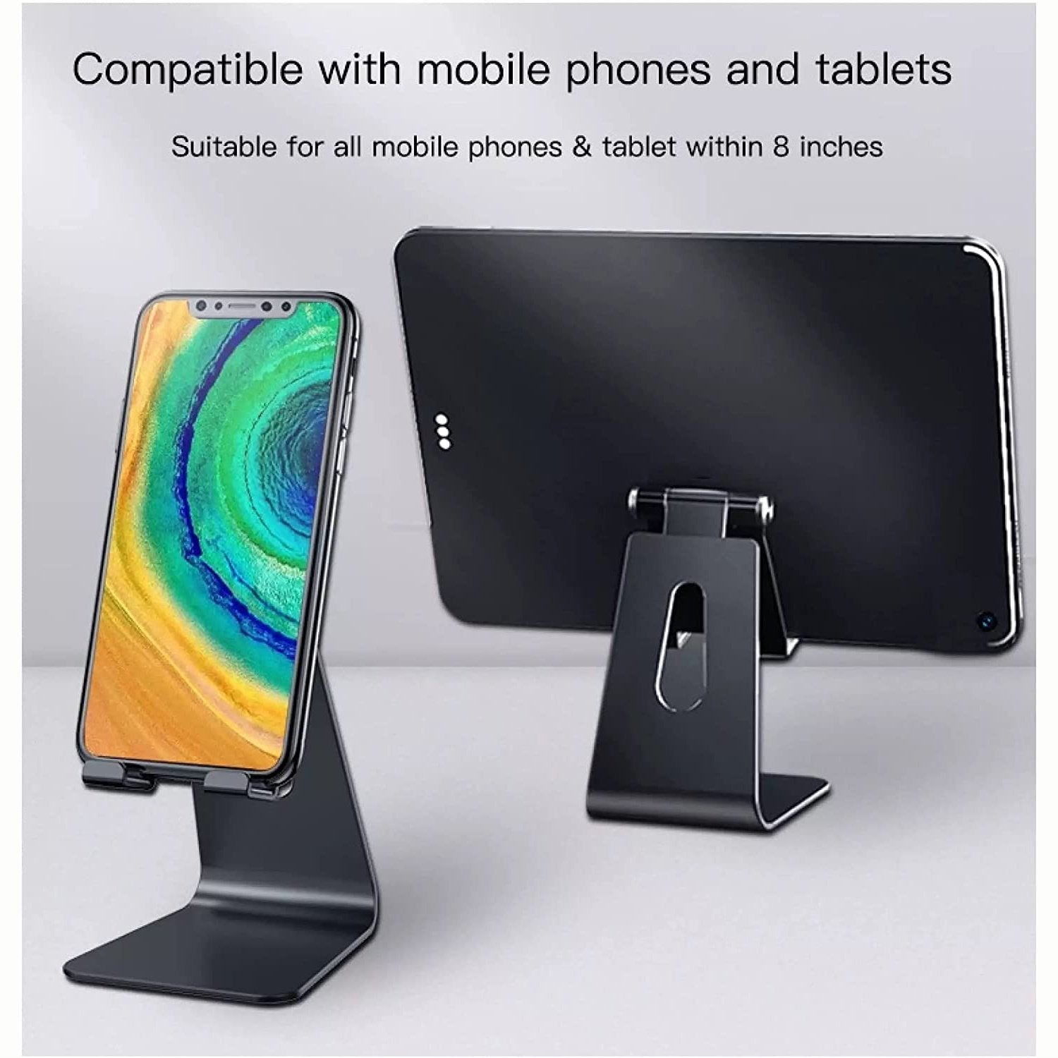 71djdhqskzS._AC_SL1500 Premium Quality Foldable Universal Desktop Holder Stand Aluminum Alloy Anti-Skid Mini Desktop Mount for Mobile Phones and 8" Tablet yesido c 96