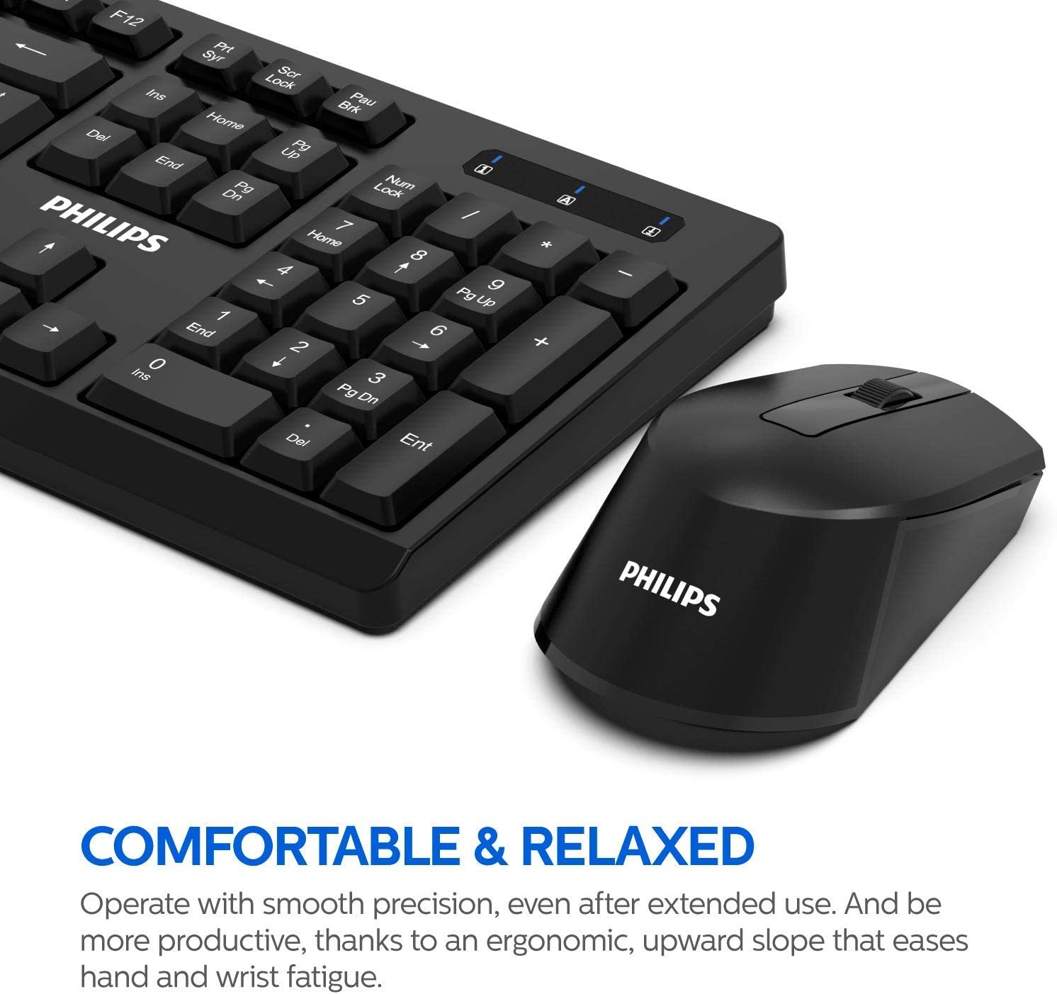 71y9iX_wFyL._AC_SL1500 PHILIPS Wireless Keyboard and Mouse Combo 2.4GHz Drop-Free Connection SPT6354
