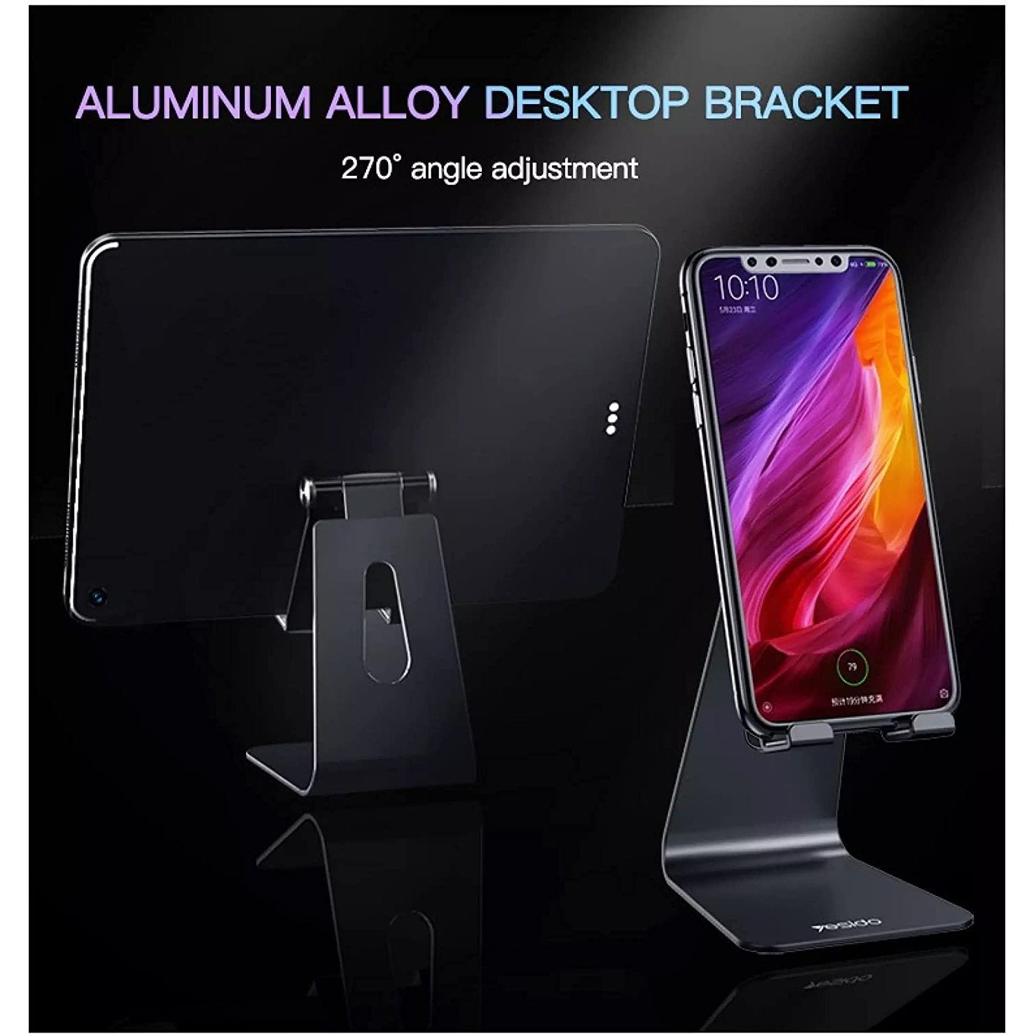 71zmBTZQZZS._AC_SL1500 Premium Quality Foldable Universal Desktop Holder Stand Aluminum Alloy Anti-Skid Mini Desktop Mount for Mobile Phones and 8" Tablet yesido c 96