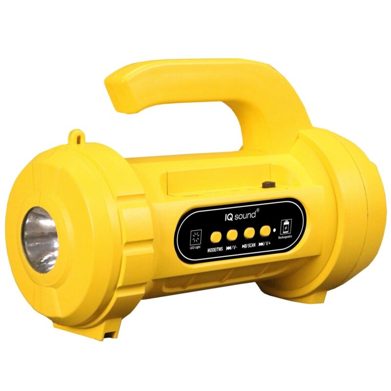 Supersonic Rechargeable Bluetooth Speaker with Flashlight, AUX & Built-in Flashlight – SC-109BT - Yellow