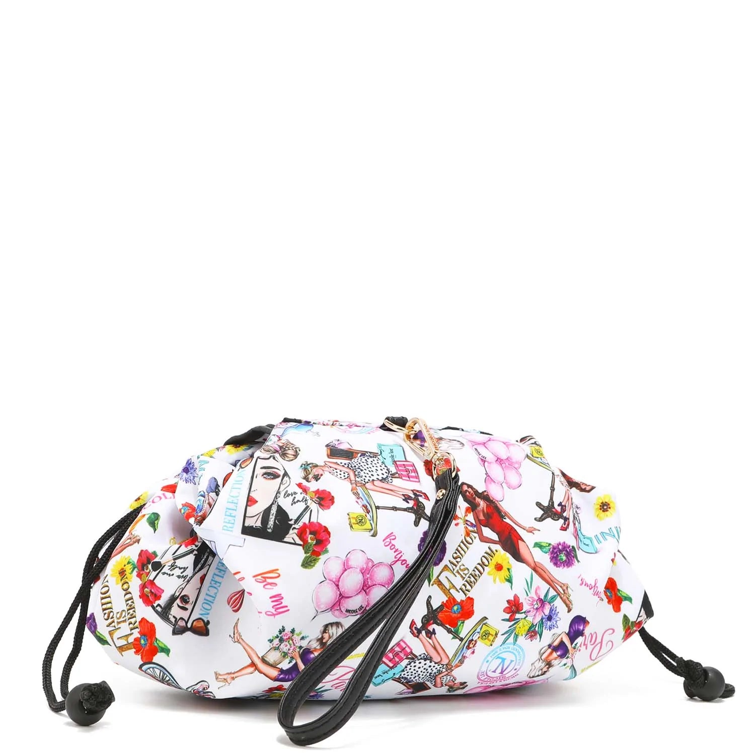 COS7113-WHITE-BACKANGLE_1500x_fbf3b883-756f-408d-8015-84f85a41701d Nicole Lee makeup cosmetic drawstring bag Polyester cos7113