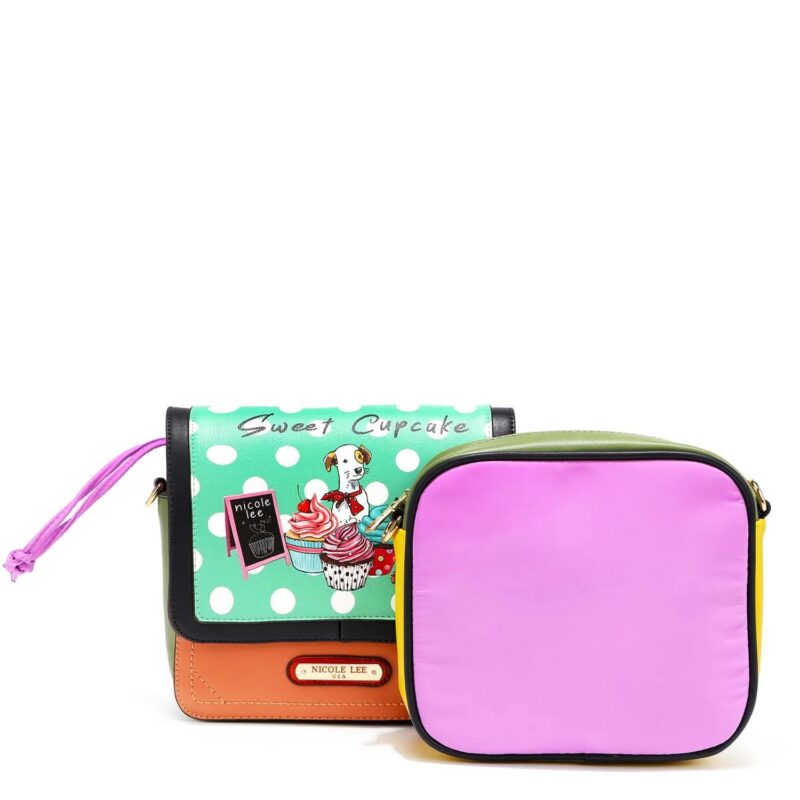 Nicole Lee Cupcake Dog 2 Piece Messenger bag With Pouch CPD16310