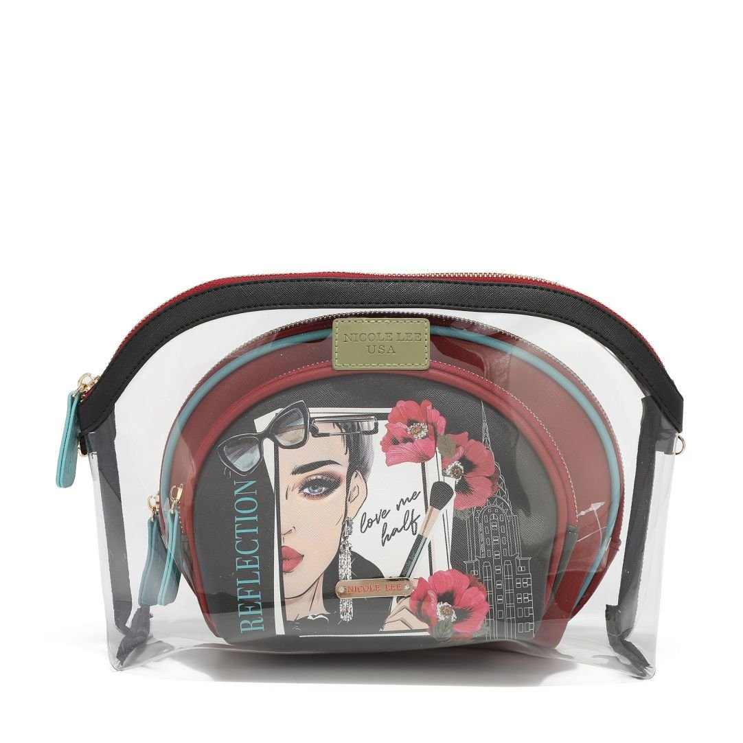 Nicole Lee See Thru 3-in-1 Pouch Crossbody Bag in Different Styles - PRT7409 - Love me Half
