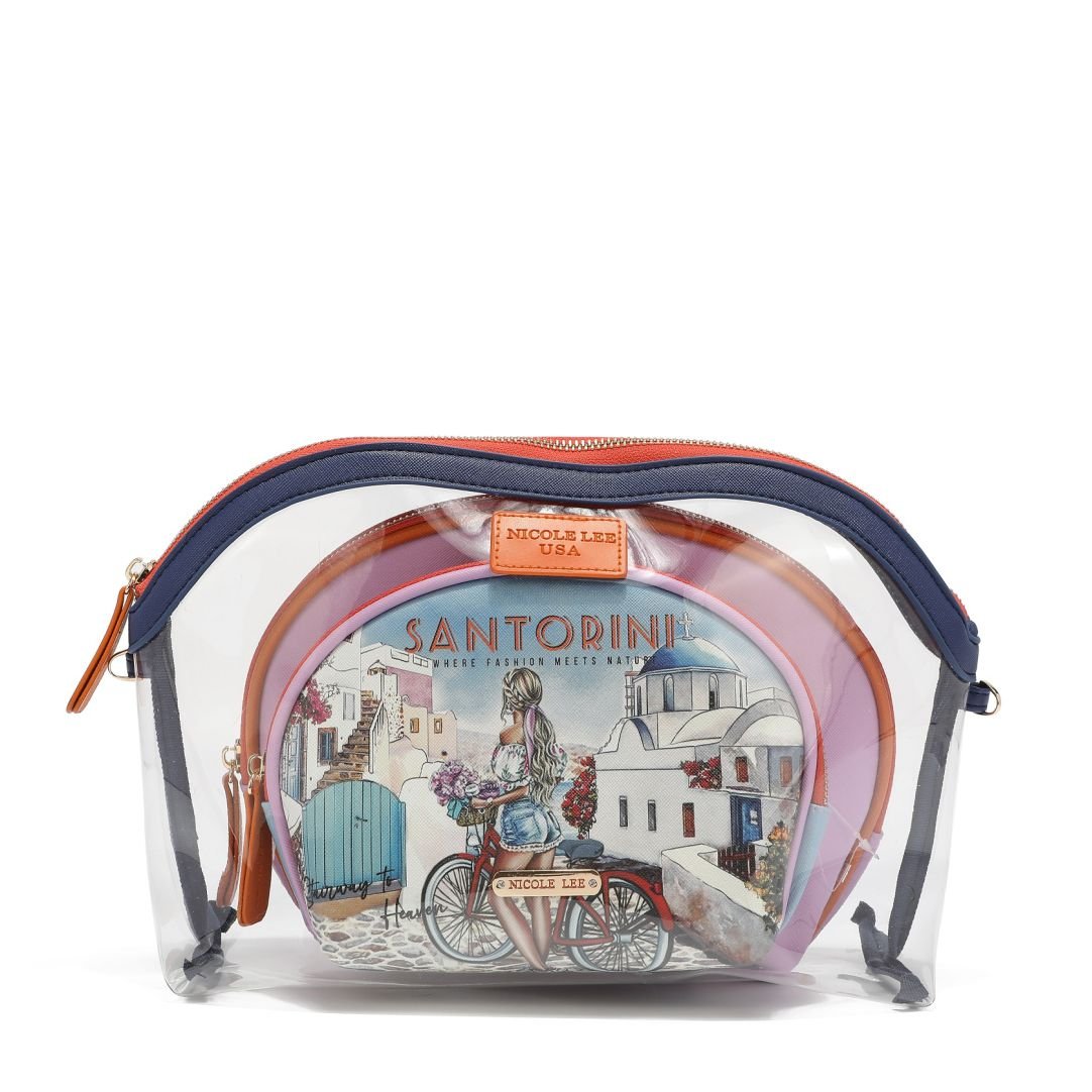Nicole Lee See Thru 3-in-1 Pouch Crossbody Bag in Different Styles - PRT7409 - Stairway to Heaven