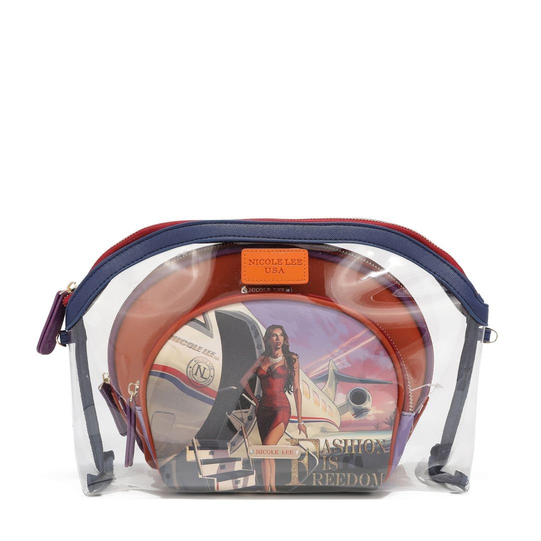 Nicole Lee See Thru 3-in-1 Pouch Crossbody Bag in Different Styles - PRT7409 - Travel in Fashion