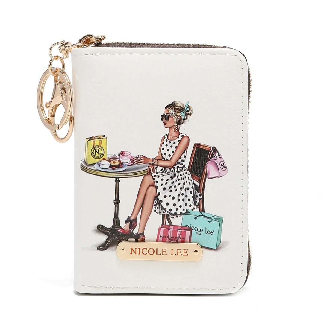 Nicole Lee ZIP ACCORDION CARD HOLDER Made in Vegan Leather Prt6810 - Tea Time me Time