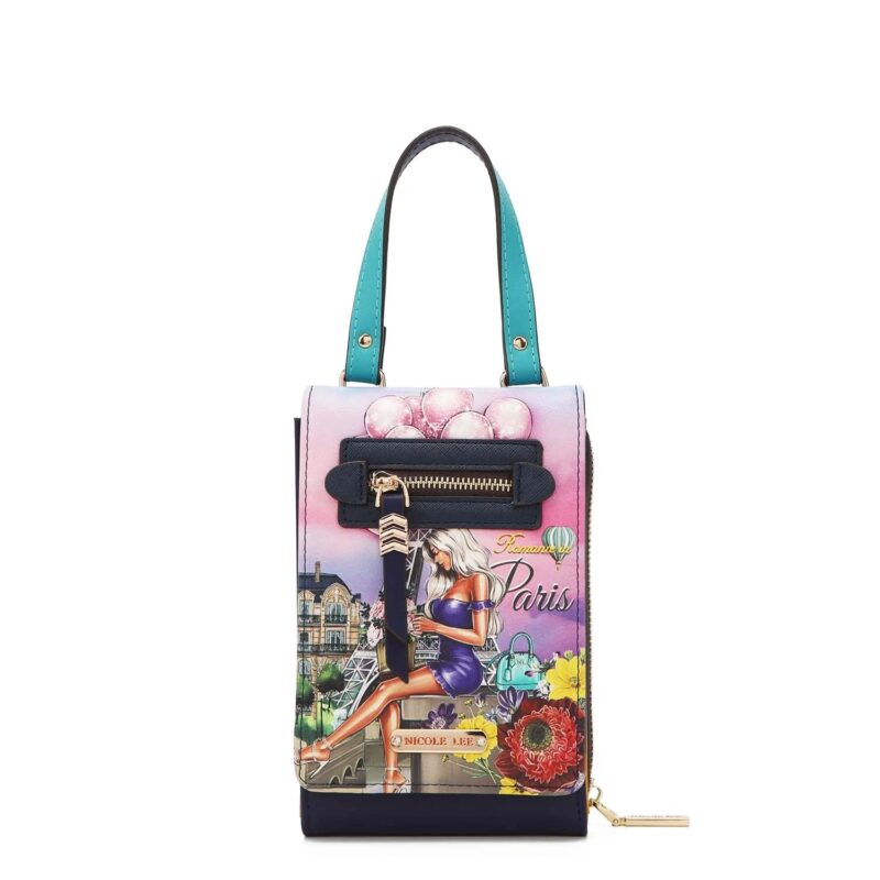 Nicole Lee Small Crossbody Wallet Made with Vegan Leather - PRT7407 - Romance in Paris