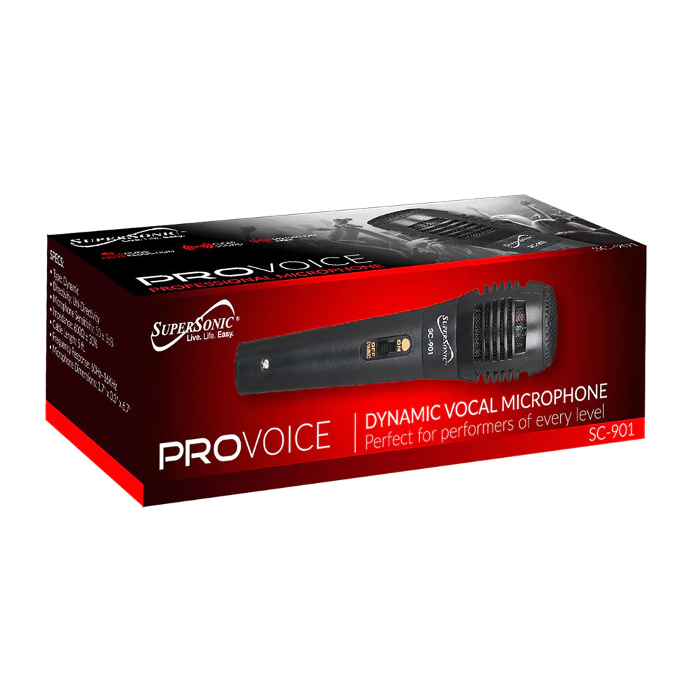SC-901 Supersonic Pro Voice Wired Professional Unidirectional Microphone 5ft. Cable - SC-901