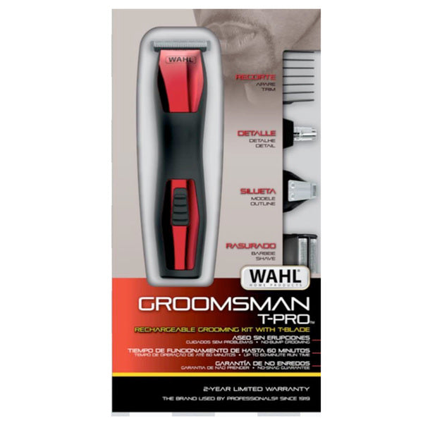 groomsman-tpro-9855-44810-box Wahl Groomsman T-PRO Rechargeable Grooming Kit With T-Blade DUAL VOLTAGE 100V-240V - USE USA - 09892-008