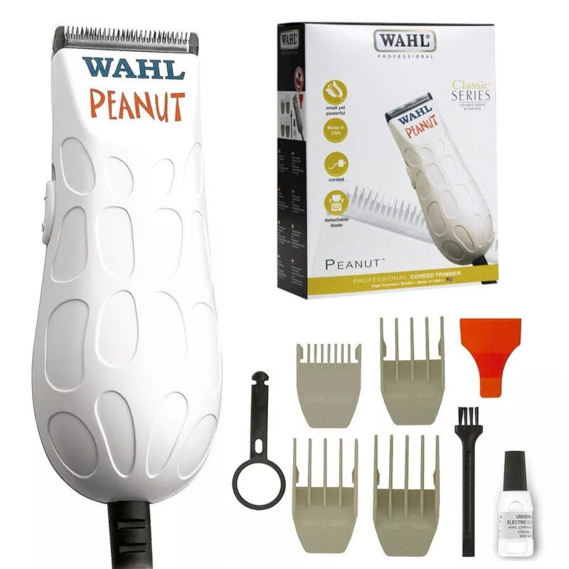 Wahl White Peanut Hair and Beard Clipper Trimmer dual voltage 100-240V 50-60HZ - USE USA