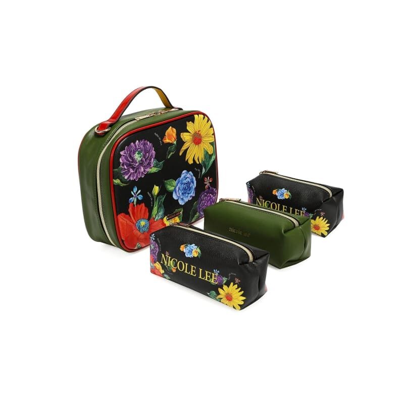 Nicole Lee “Be My Valentine” Travel Handbag Set 4Pcs with Pouch Made in Vegan Leather - COS7322