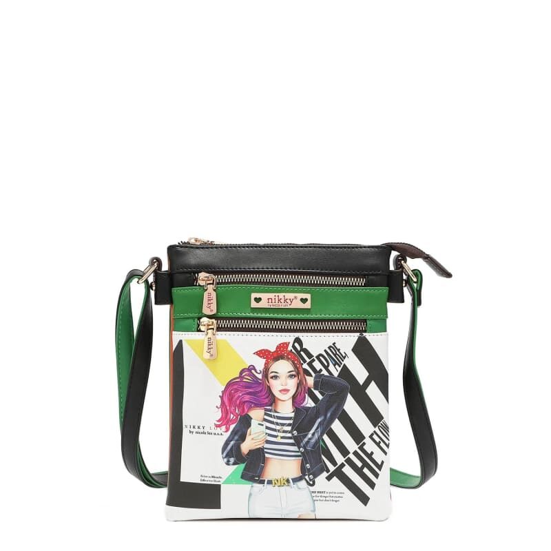 Nikky by Nicole Lee DOUBLE ZIPPER CROSSBODY Made in eco-leather nk12396 - College Girl