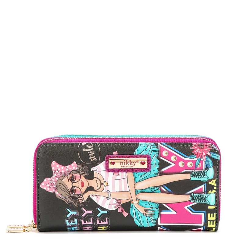 nikky-by-nicole-lee-double-zipper-eco-leather-wallet-with-rfid-nk20376-eye-contact-737 Nikky by Nicole Lee Double Zipper ECo-Leather Wallet with RFID - NK20376 - Eye Contact