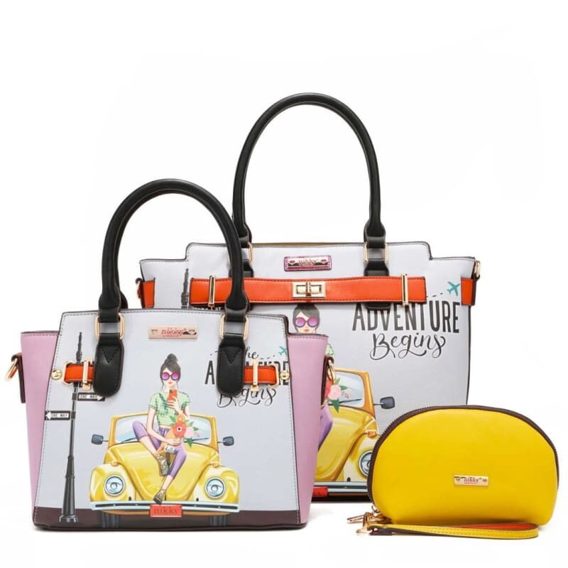 Nikky by Nicole Lee FUN BEGINS 3 PIECE SET (SHOPPER, CROSSBODY, POUCH) NK12379