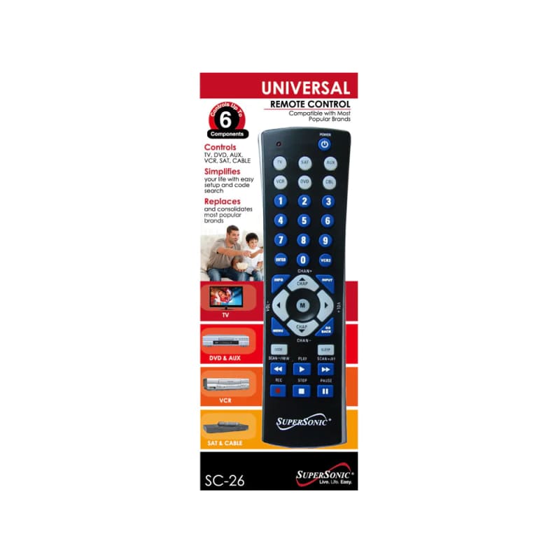 supersonic-universal-remote-control-compatible-with-tvs-cable-satellite-dvd-audio-and-vcr-941 Supersonic Universal Remote Control Compatible with TV’s Cable Satellite DVD Audio and VCR - sc-26